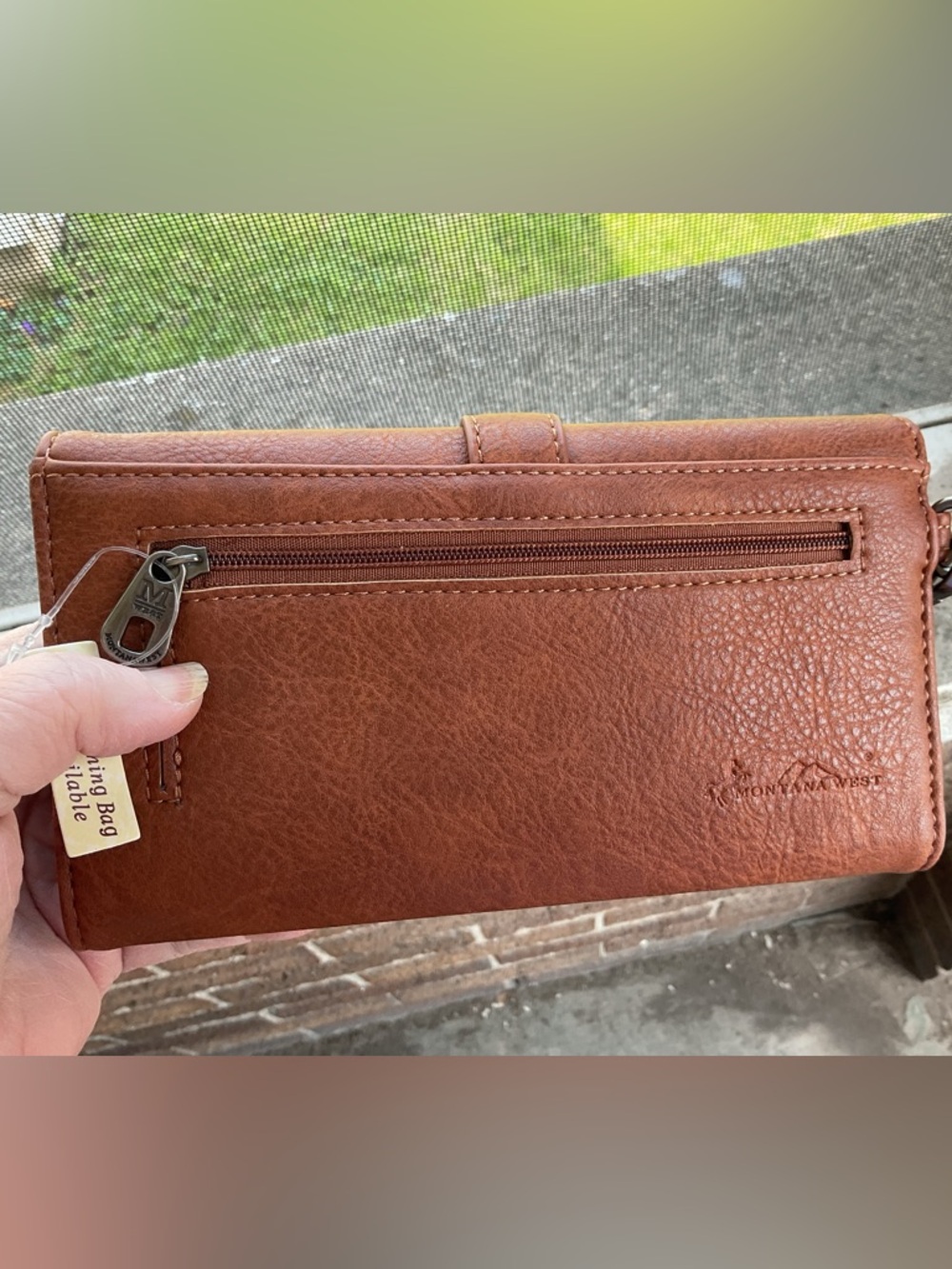 MONTANA WEST WALLET Brown Embroidered Floral Wallet Clutch with Silver Buckle - Picture 7 of 9